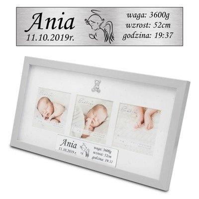 Ramka na zdjęcia dla Dziecka na Chrzest z GRAWEREM