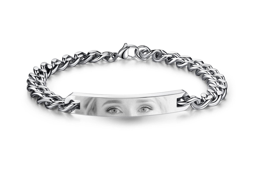 Bransoletka Stal Szlachetna 316L Silver GRAWER OCZU Prezent na Walentynki