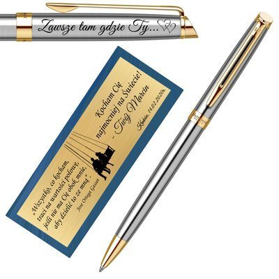 Długopis Waterman Hemisphere GT stalowy z GRAWEREM Tabliczka