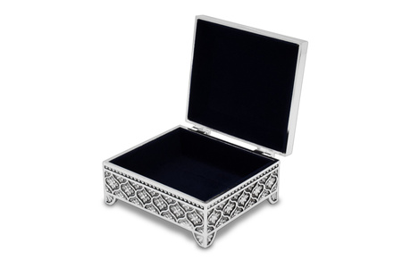 Posrebrzana szkatułka na Biżuterię z GRAWEREM S2